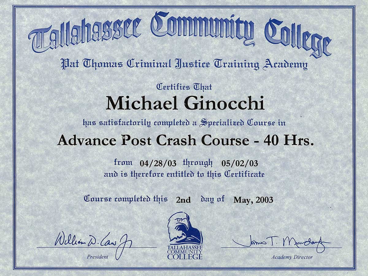 Ginocchi Crash Course Certificate