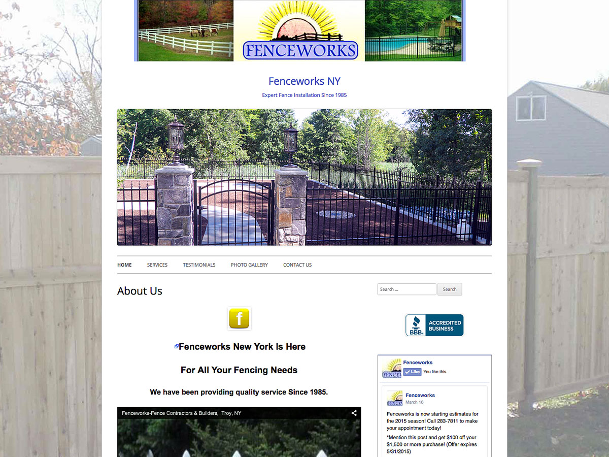 Fenceworks Website Screenshot
